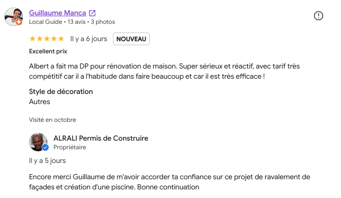 Déclaration préalable pour un ravalement de façades et création d'une piscine